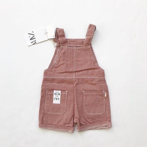 Zara NWT stripe short overalls 12-18m - Picture 3 of 3